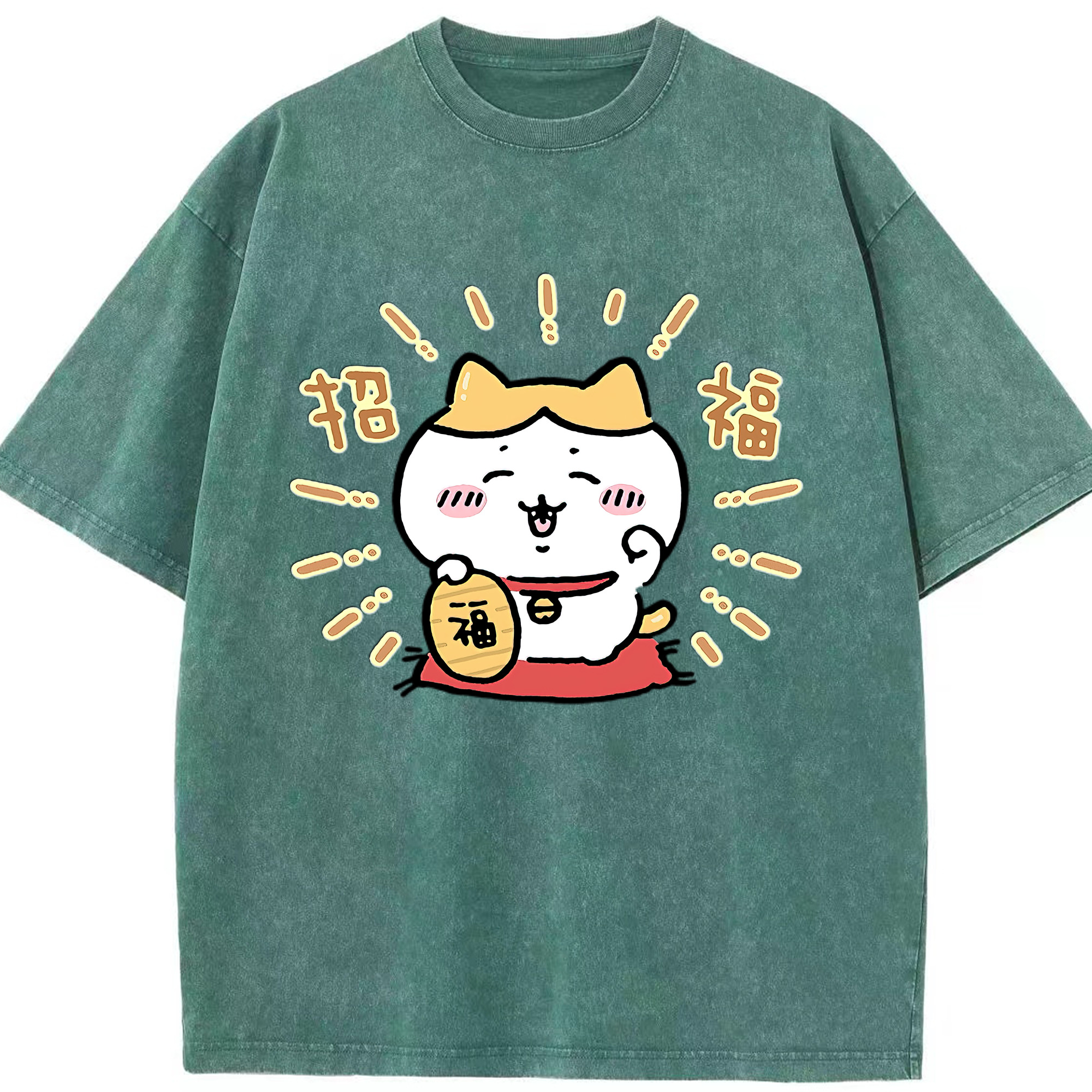 （画像用） ちいかわ ハチワレ Chii-kawa hachiware 綿100% ヴィンテージ風 半袖Tシャツ（フロントプリント）